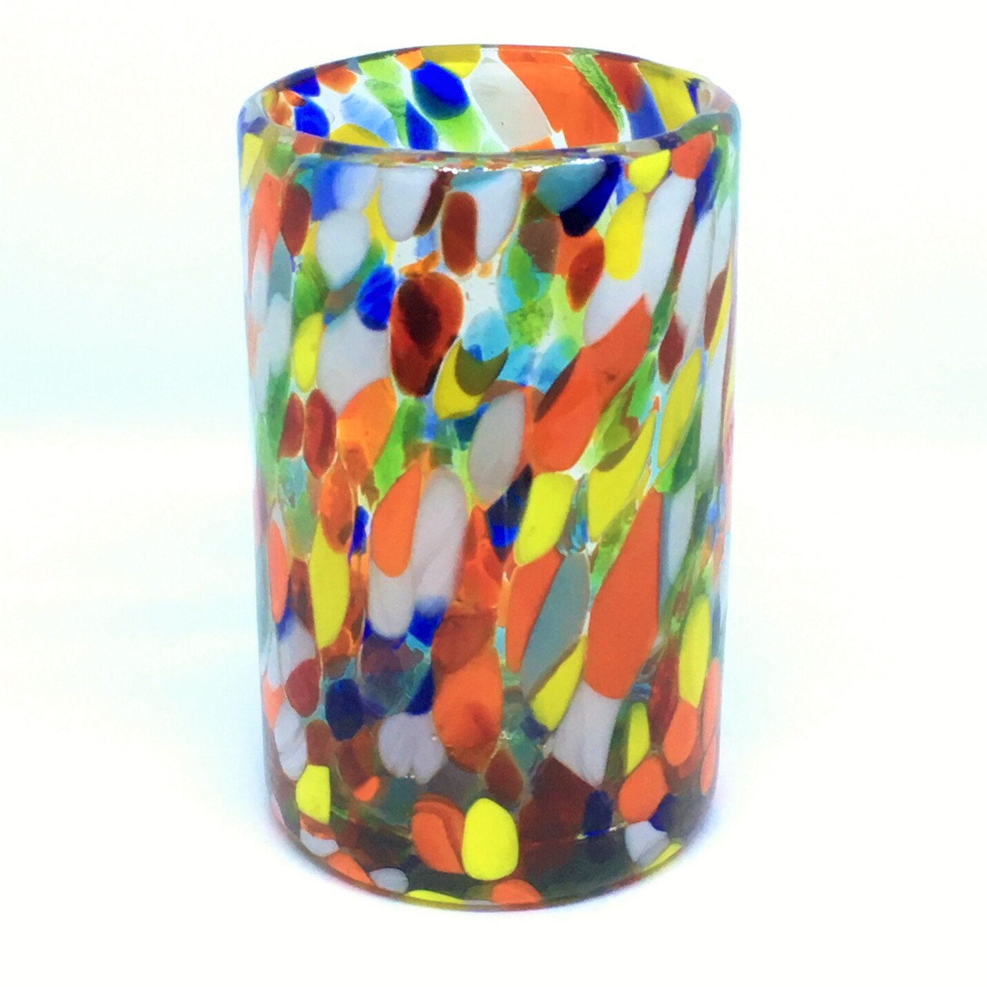 Mexican Glasses / Confetti Carnival 14 oz Drinking Glasses (set of 6) / Let the spring come into your home with this colorful set of glasses. The multicolor glass decoration makes them a standout in any place.